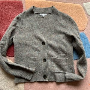 Excellent condition, Madewell speckled gray wool cardigan with double pockets